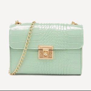 Faux Croc Crossbody Bag